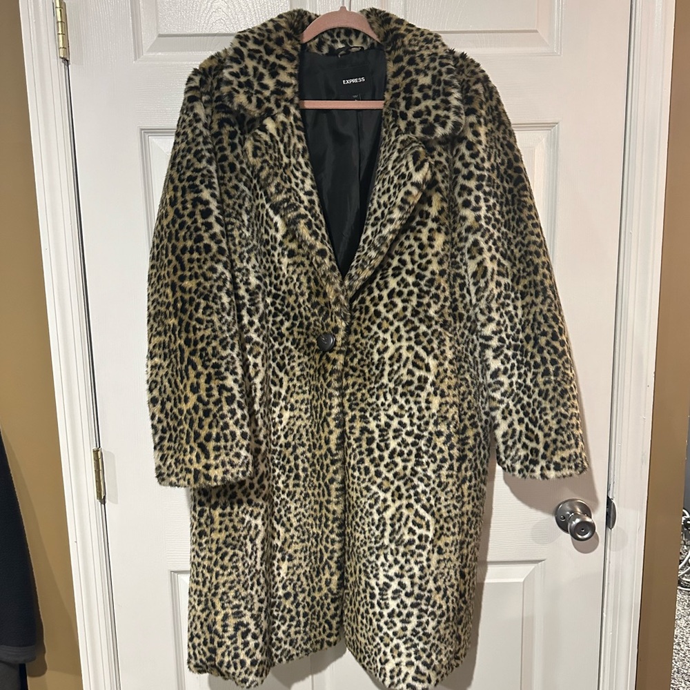Leopard Faux Fur Coat